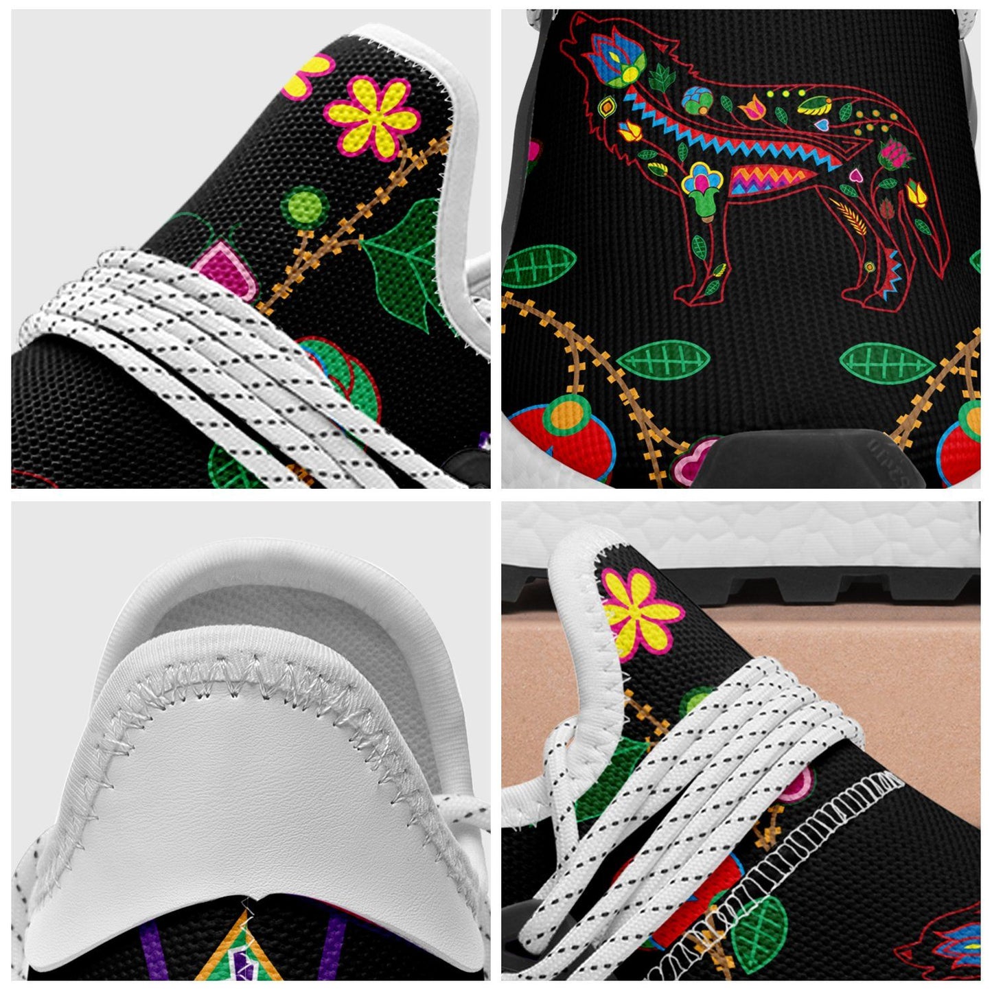Floral Wolf Okaki Sneakers Shoes 49 Dzine