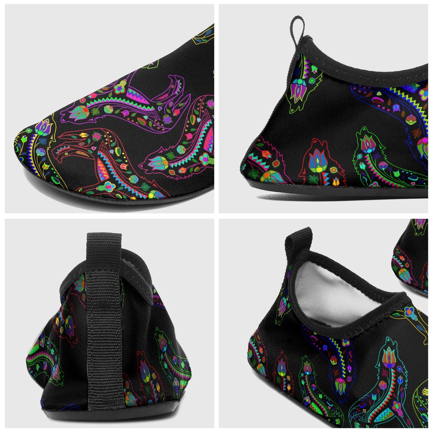 Floral Wolf Sockamoccs Slip On Shoes Herman