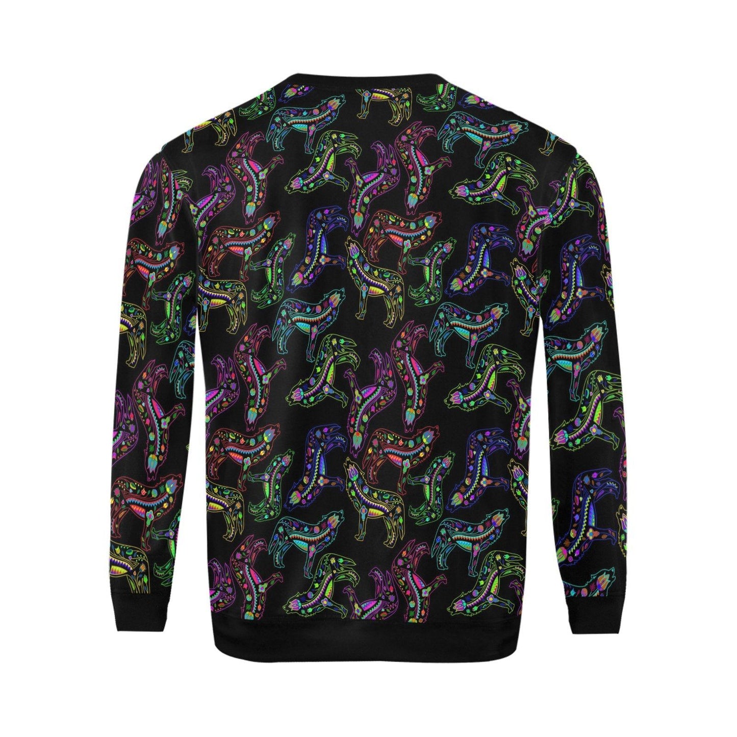 Floral Wolves All Over Print Crewneck Sweatshirt for Men (Model H18) shirt e-joyer
