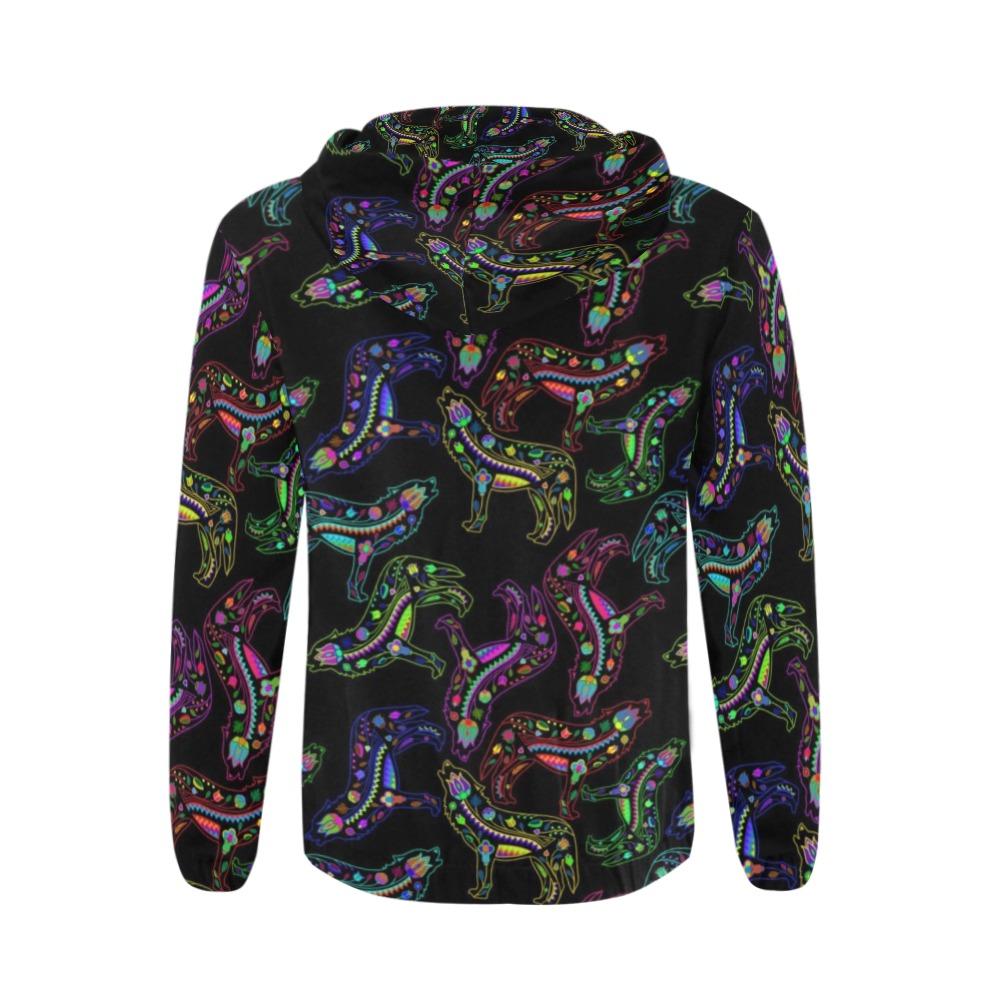 Floral Wolves All Over Print Full Zip Hoodie for Men (Model H14) All Over Print Full Zip Hoodie for Men (H14) e-joyer