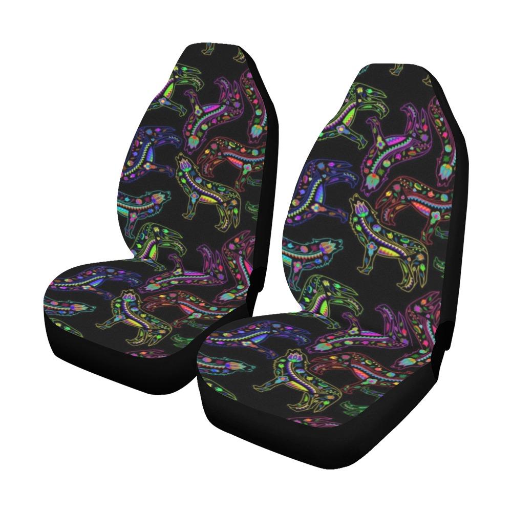 Floral Wolves Car Seat Covers (Set of 2) Car Seat Covers e-joyer