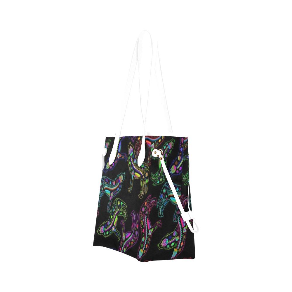Floral Wolves Clover Canvas Tote Bag (Model 1661) Clover Canvas Tote Bag (1661) e-joyer