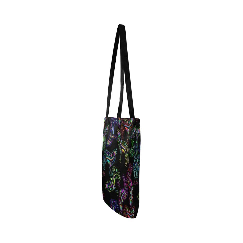 Floral Wolves Reusable Shopping Bag Model 1660 (Two sides) Shopping Tote Bag (1660) e-joyer