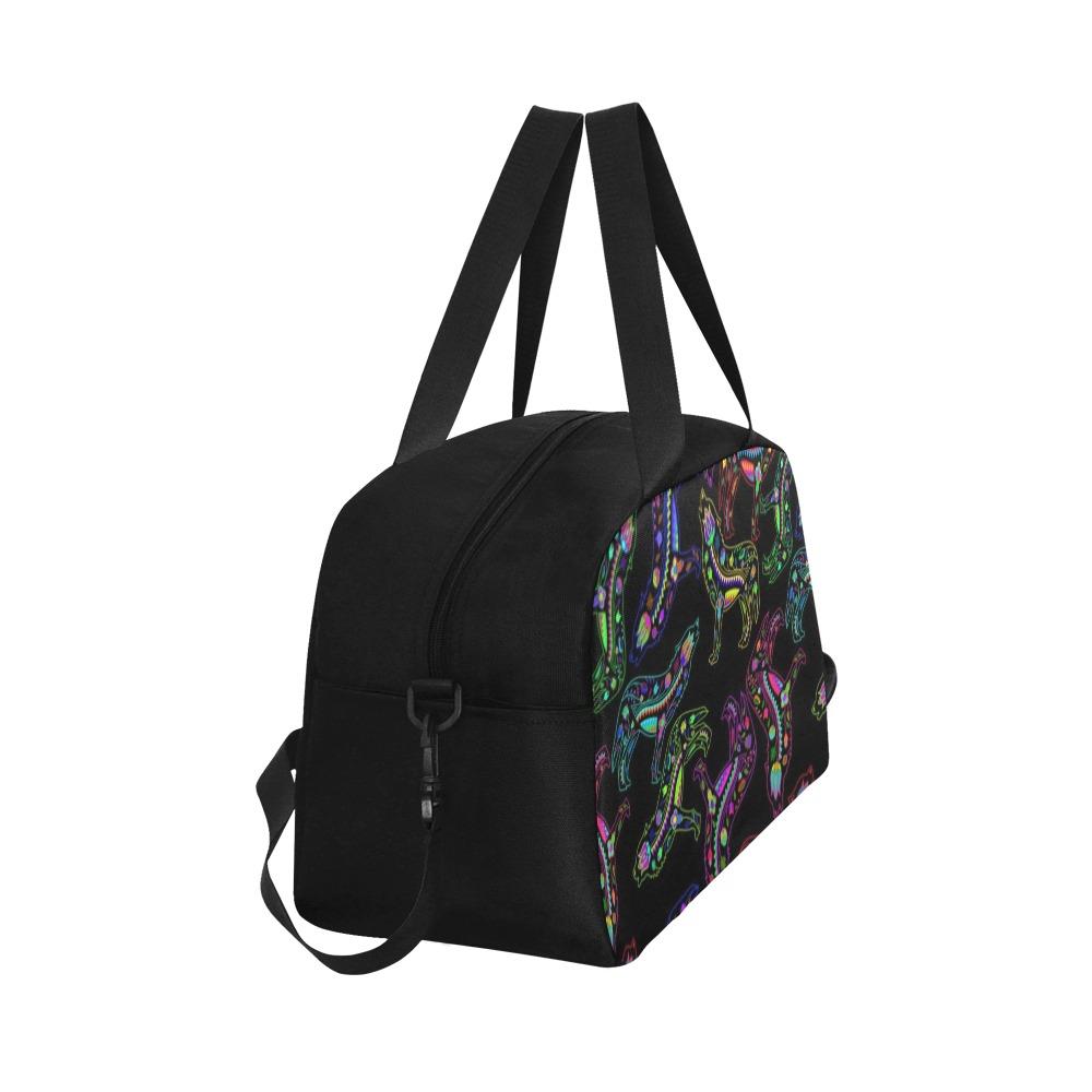 Floral Wolves Weekend Travel Bag (Model 1671) bag e-joyer