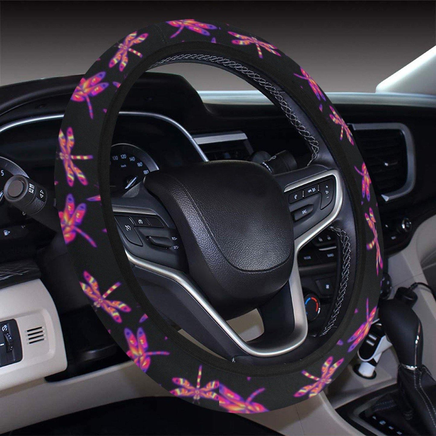 Gathering Noir Steering Wheel Cover with Elastic Edge Steering Wheel Cover with Elastic Edge e-joyer