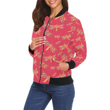 Load image into Gallery viewer, Gathering Rouge All Over Print Bomber Jacket for Women (Model H19) Jacket e-joyer 

