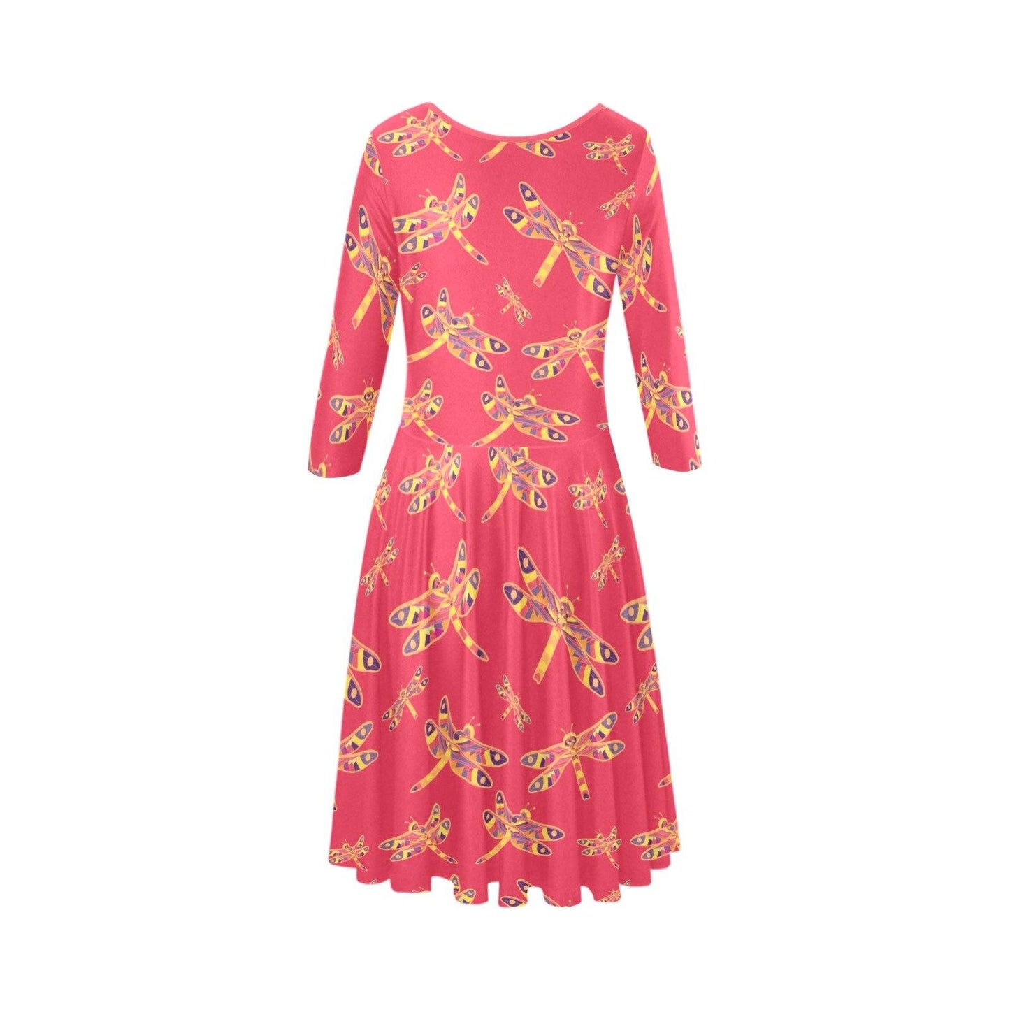 Gathering Rouge Tethys Half-Sleeve Skater Dress(Model D20) Tethys Half-Sleeve Skater Dress (D20) e-joyer