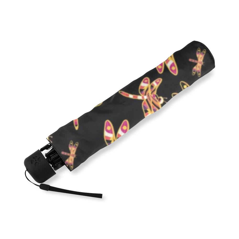 Gathering Yellow Black Foldable Umbrella (Model U01) Foldable Umbrella e-joyer