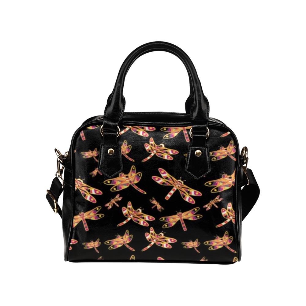 Gathering Yellow Black Shoulder Handbag (Model 1634) Shoulder Handbags (1634) e-joyer