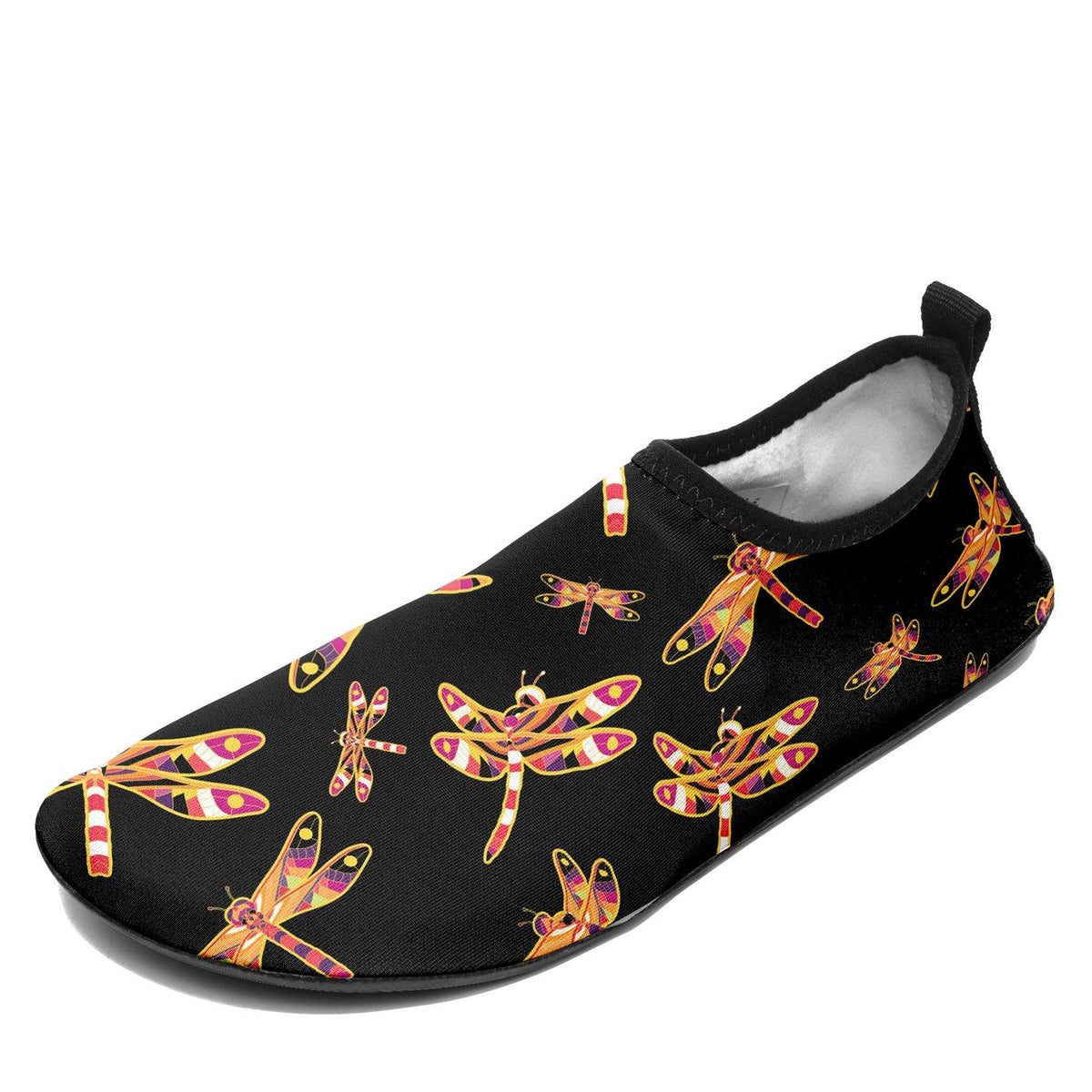 Gathering Yellow Black Sockamoccs – Unisex Slip-On Shoes by 49 Dzine
