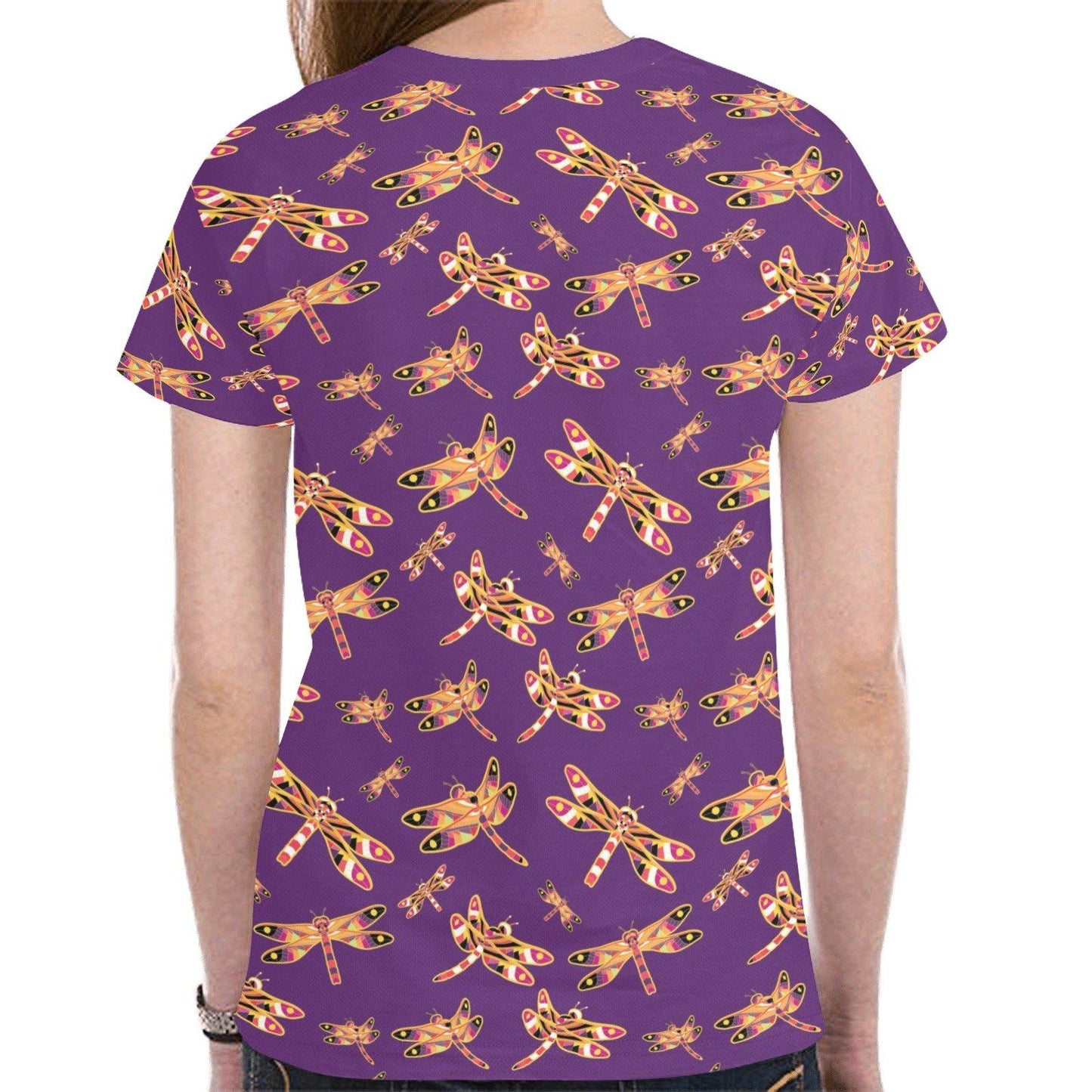 Gathering Yellow Purple New All Over Print T-shirt for Women (Model T45) tshirt e-joyer