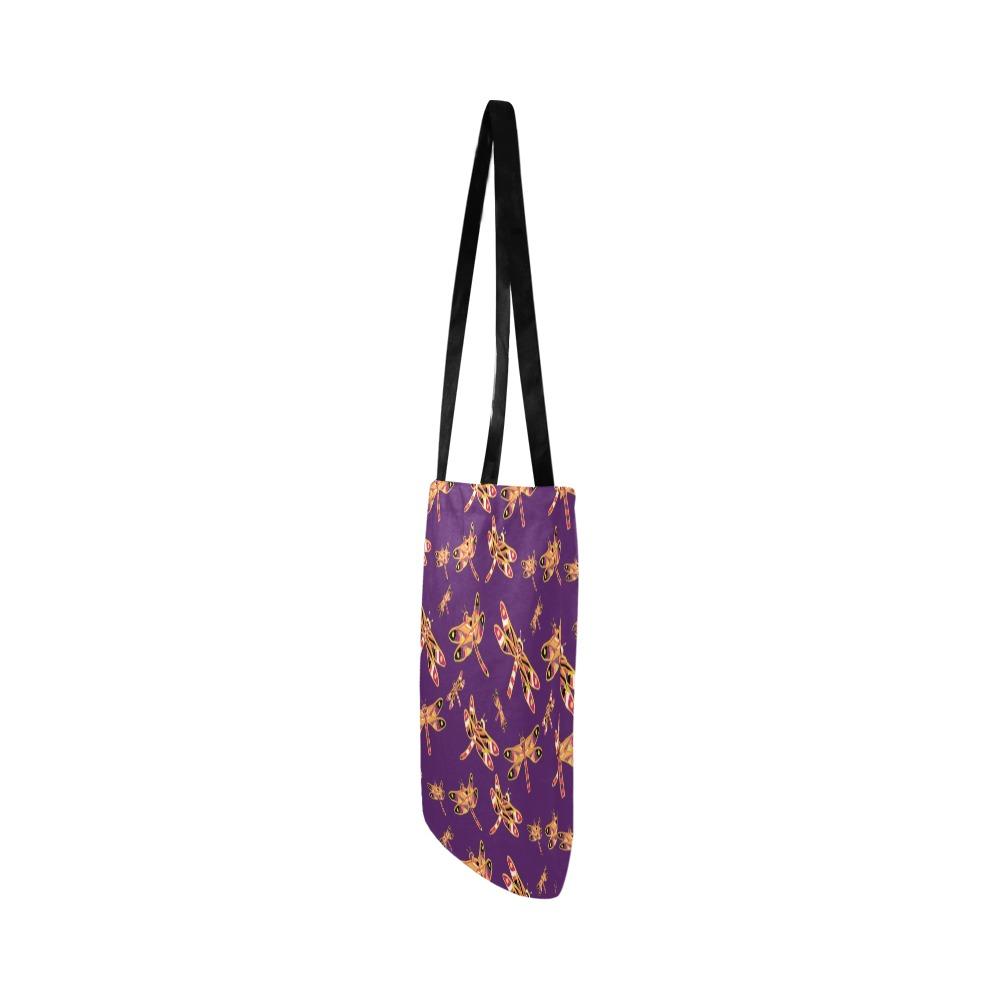 Gathering Yellow Purple Reusable Shopping Bag Model 1660 (Two sides) Shopping Tote Bag (1660) e-joyer