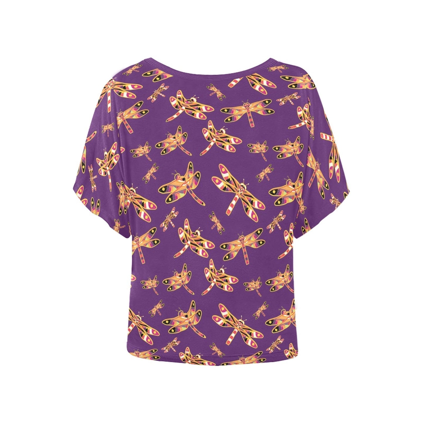 Gathering Yellow Purple Women's Batwing-Sleeved Blouse T shirt (Model T44) Women's Batwing-Sleeved Blouse T shirt (T44) e-joyer