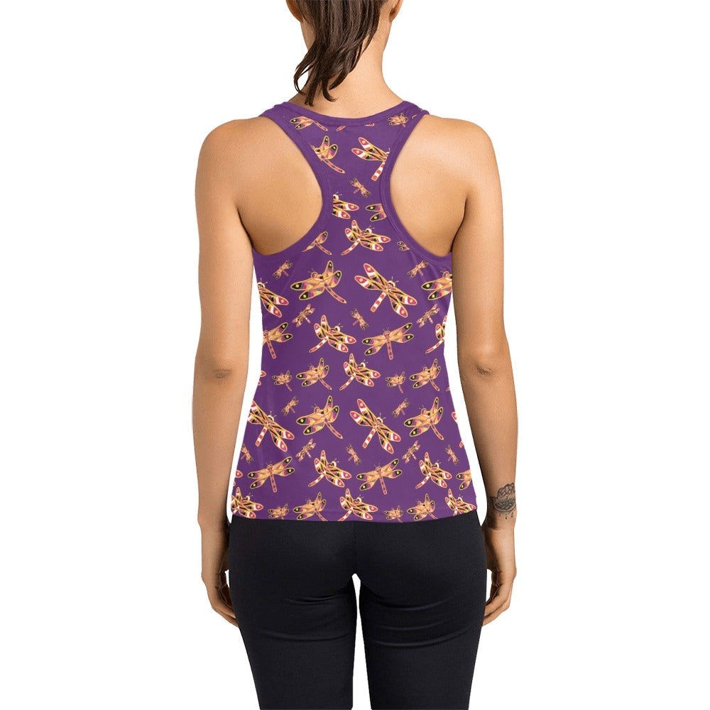 Gathering Yellow Purple Women's Racerback Tank Top (Model T60) Racerback Tank Top (T60) e-joyer