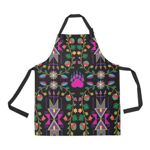 Geometric Floral Fall-Black All Over Print Apron All Over Print Apron e-joyer