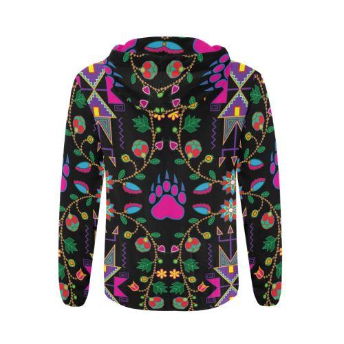 Geometric Floral Fall-Black All Over Print Full Zip Hoodie for Men (Model H14) All Over Print Full Zip Hoodie for Men (H14) e-joyer