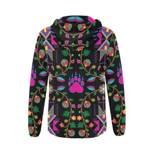 Geometric Floral Fall-Black All Over Print Full Zip Hoodie for Women (Model H14) All Over Print Full Zip Hoodie for Women (H14) e-joyer