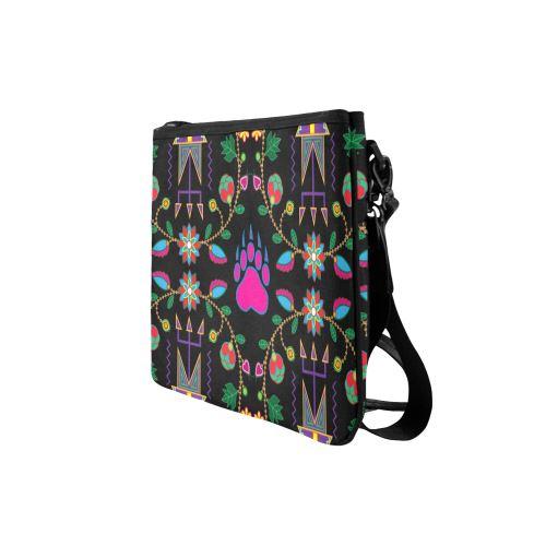 Geometric Floral Fall-Black Slim Clutch Bag (Model 1668) Slim Clutch Bags (1668) e-joyer