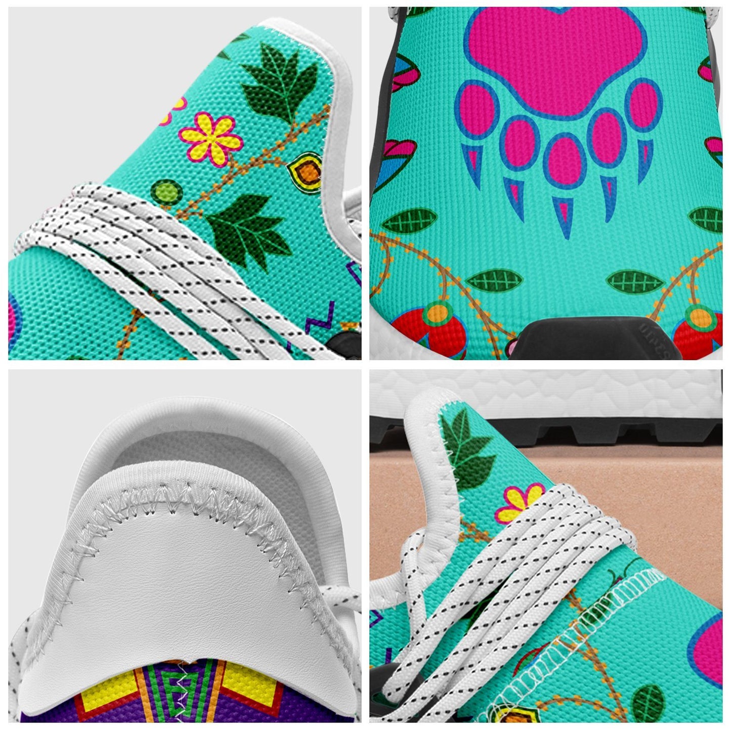 Geometric Floral Fall Sky Okaki Sneakers Shoes 49 Dzine