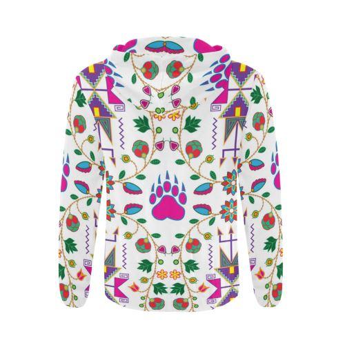 Geometric Floral Fall-White All Over Print Full Zip Hoodie for Men (Model H14) All Over Print Full Zip Hoodie for Men (H14) e-joyer