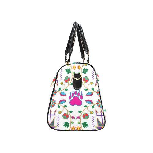 Geometric Floral Fall-White New Waterproof Travel Bag/Large (Model 1639) Waterproof Travel Bags (1639) e-joyer