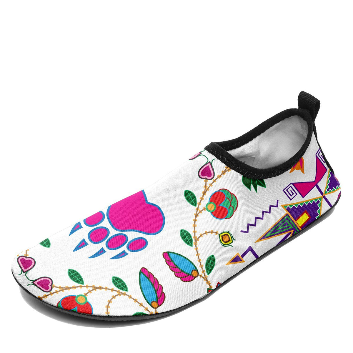 Geometric Floral Fall White Sockamoccs Slip On Shoes 49 Dzine