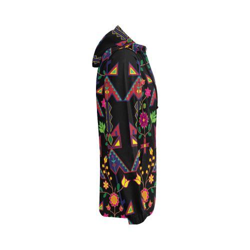 Geometric Floral Spring-Black All Over Print Full Zip Hoodie for Women (Model H14) All Over Print Full Zip Hoodie for Women (H14) e-joyer