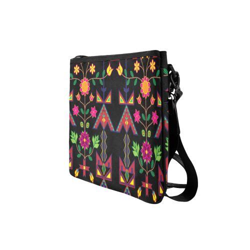 Geometric Floral Spring-Black Slim Clutch Bag (Model 1668) Slim Clutch Bags (1668) e-joyer