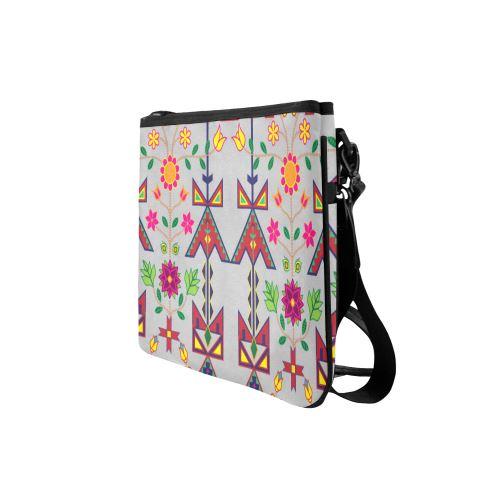 Geometric Floral Spring-Gray Slim Clutch Bag (Model 1668) Slim Clutch Bags (1668) e-joyer