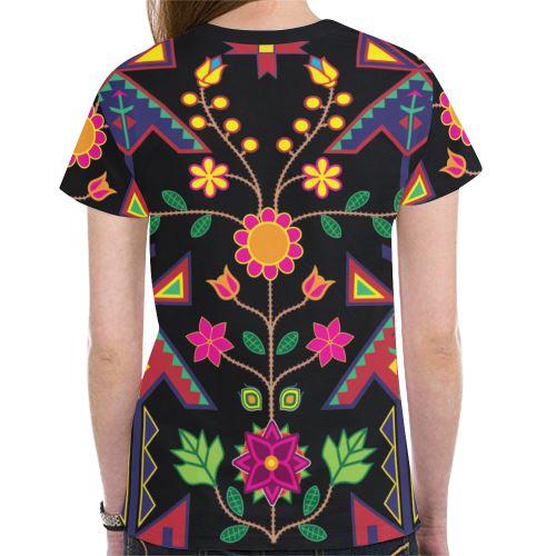Geometric Floral Spring New All Over Print T-shirt for Women (Model T45) New All Over Print T-shirt for Women (T45) e-joyer