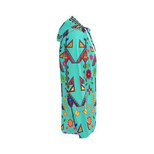 Geometric Floral Spring-Sky All Over Print Full Zip Hoodie for Women (Model H14) All Over Print Full Zip Hoodie for Women (H14) e-joyer
