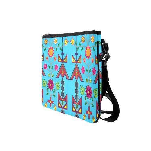 Geometric Floral Spring-Sky Blue Slim Clutch Bag (Model 1668) Slim Clutch Bags (1668) e-joyer