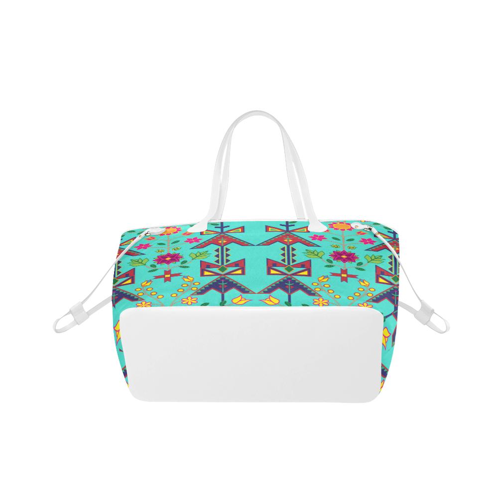 Geometric Floral Spring - Sky Clover Canvas Tote Bag (Model 1661) Clover Canvas Tote Bag (1661) e-joyer