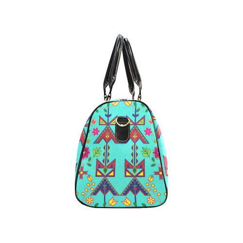 Geometric Floral Spring-Sky New Waterproof Travel Bag/Large (Model 1639) Waterproof Travel Bags (1639) e-joyer