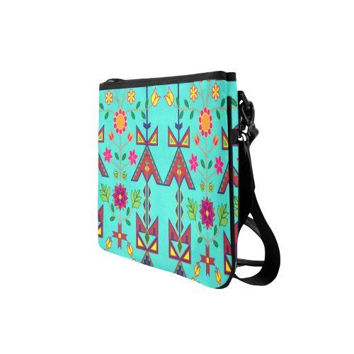 Geometric Floral Spring-Sky Slim Clutch Bag (Model 1668) Slim Clutch Bags (1668) e-joyer