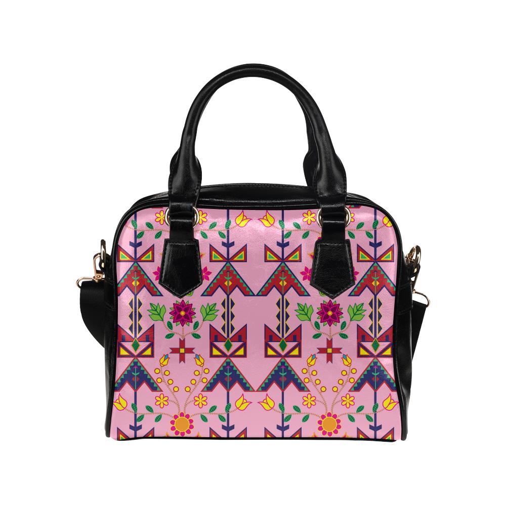 Geometric Floral Spring Sunset Shoulder Bag by 49 Dzine