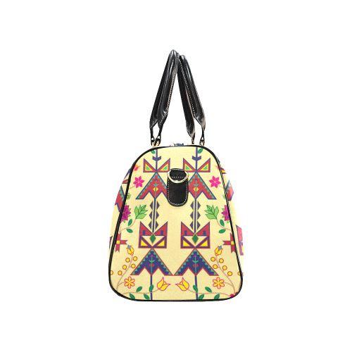 Geometric Floral Spring-Vanilla New Waterproof Travel Bag/Large (Model 1639) Waterproof Travel Bags (1639) e-joyer