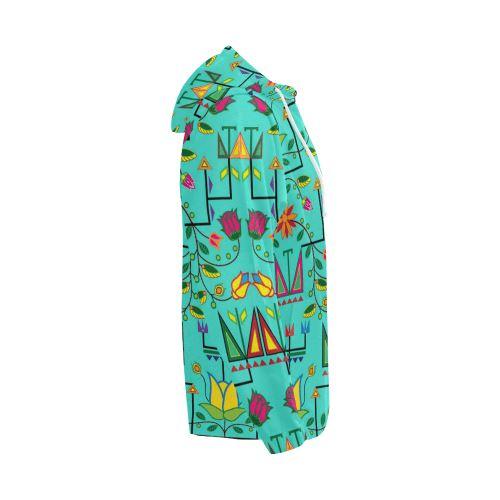 Geometric Floral Summer-Sky All Over Print Full Zip Hoodie for Men (Model H14) All Over Print Full Zip Hoodie for Men (H14) e-joyer