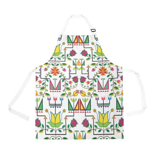 Geometric Floral Summer-White All Over Print Apron All Over Print Apron e-joyer