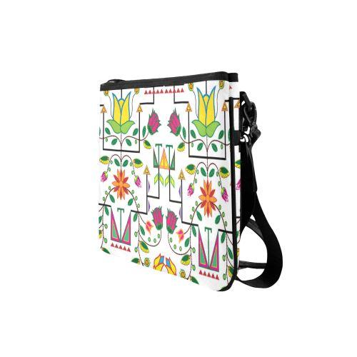 Geometric Floral Summer-White Slim Clutch Bag (Model 1668) Slim Clutch Bags (1668) e-joyer