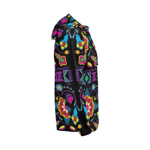 Geometric Floral Winter-Black All Over Print Full Zip Hoodie for Men (Model H14) All Over Print Full Zip Hoodie for Men (H14) e-joyer