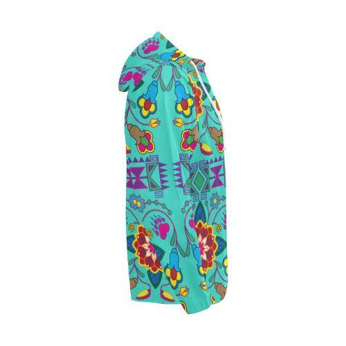 Geometric Floral Winter-Sky All Over Print Full Zip Hoodie for Men (Model H14) All Over Print Full Zip Hoodie for Men (H14) e-joyer