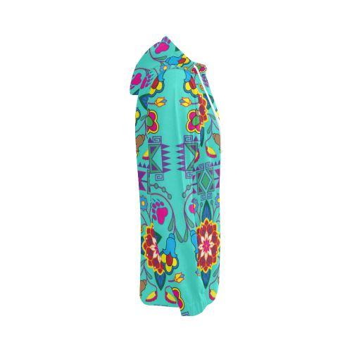 Geometric Floral Winter-Sky All Over Print Full Zip Hoodie for Women (Model H14) All Over Print Full Zip Hoodie for Women (H14) e-joyer