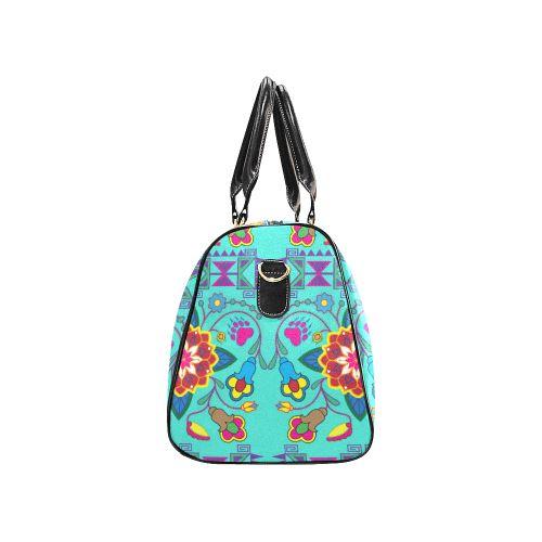 Geometric Floral Winter-Sky New Waterproof Travel Bag/Large (Model 1639) Waterproof Travel Bags (1639) e-joyer