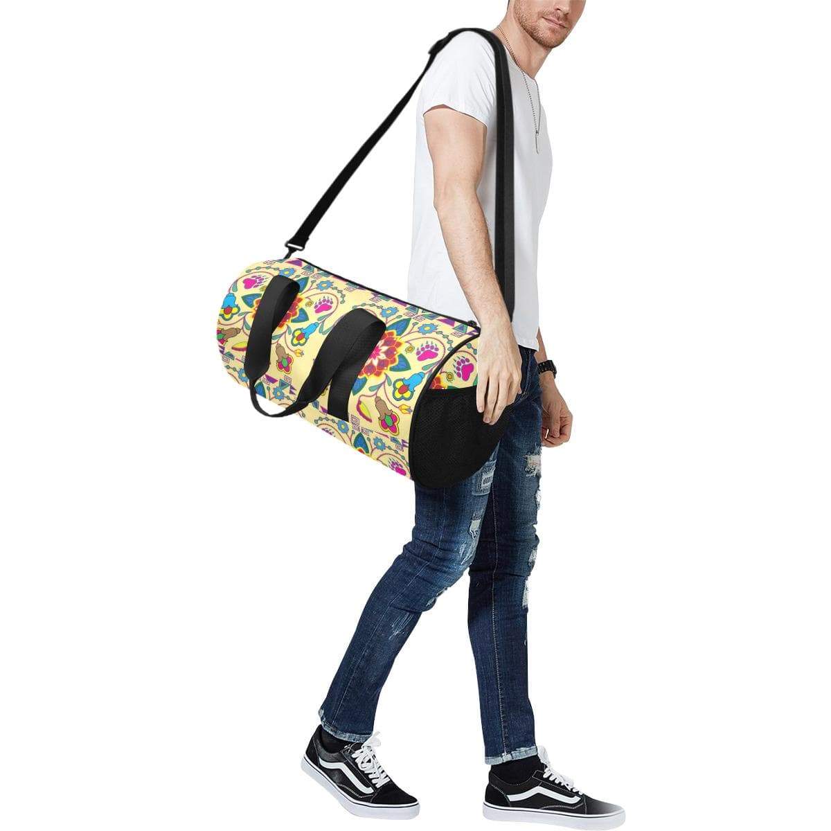 Geometric Floral Winter - Vanilla Duffle Bag (Model 1679) Duffle Bag (1679) e-joyer