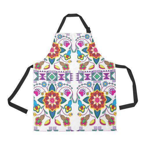 Geometric Floral Winter-White All Over Print Apron All Over Print Apron e-joyer