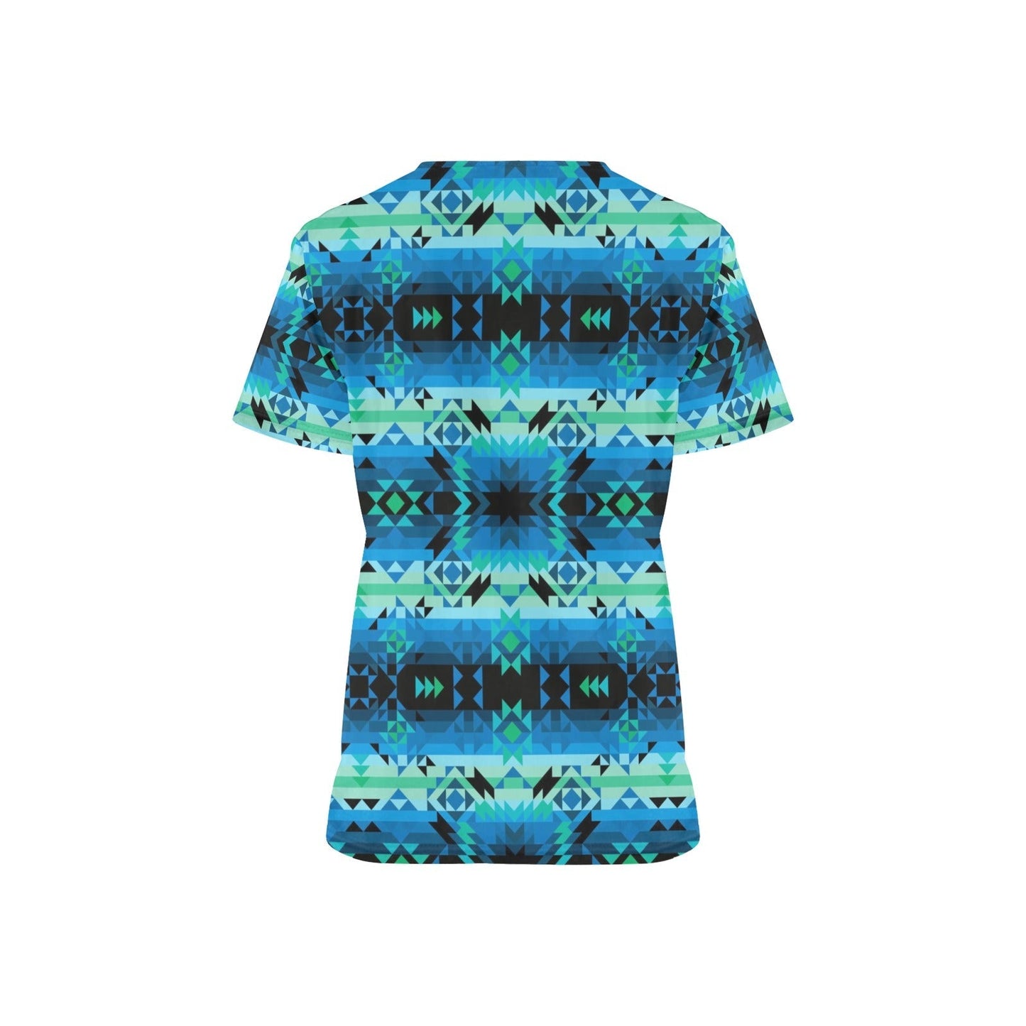 Green Star All Over Print Scrub Top Scrub Top e-joyer