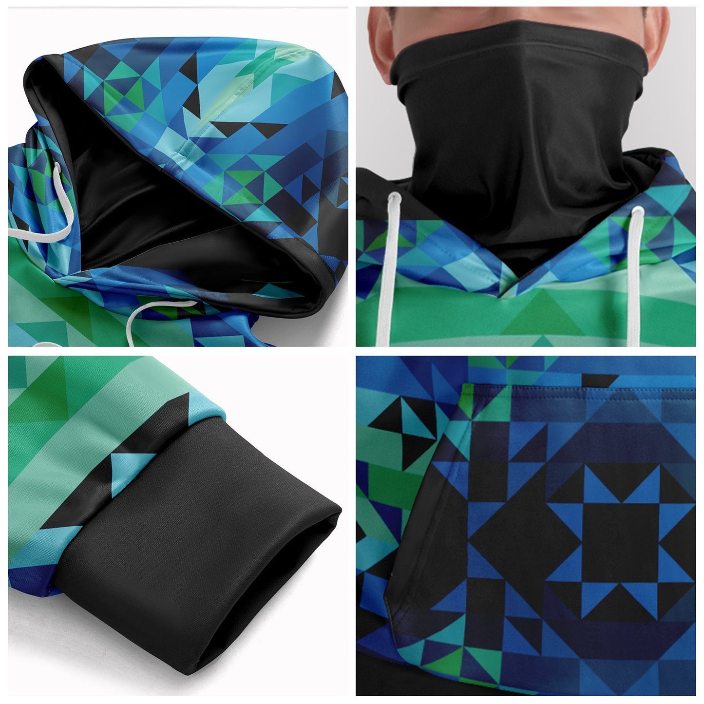 Green Star Hoodie with Face Cover 49 Dzine