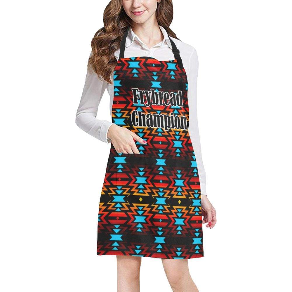 Hoodie Front Black Fire and Sky Frybread Champion All Over Print Apron All Over Print Apron e-joyer