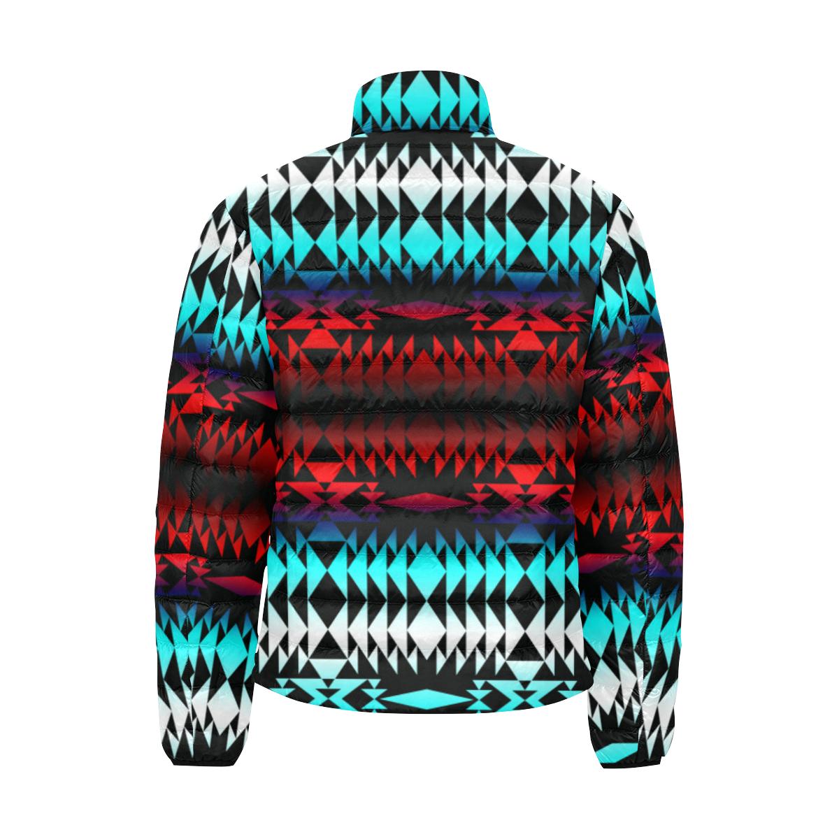 In Between Two Worlds Men's Stand Collar Padded Jacket (Model H41) Men's Stand Collar Padded Jacket (H41) e-joyer